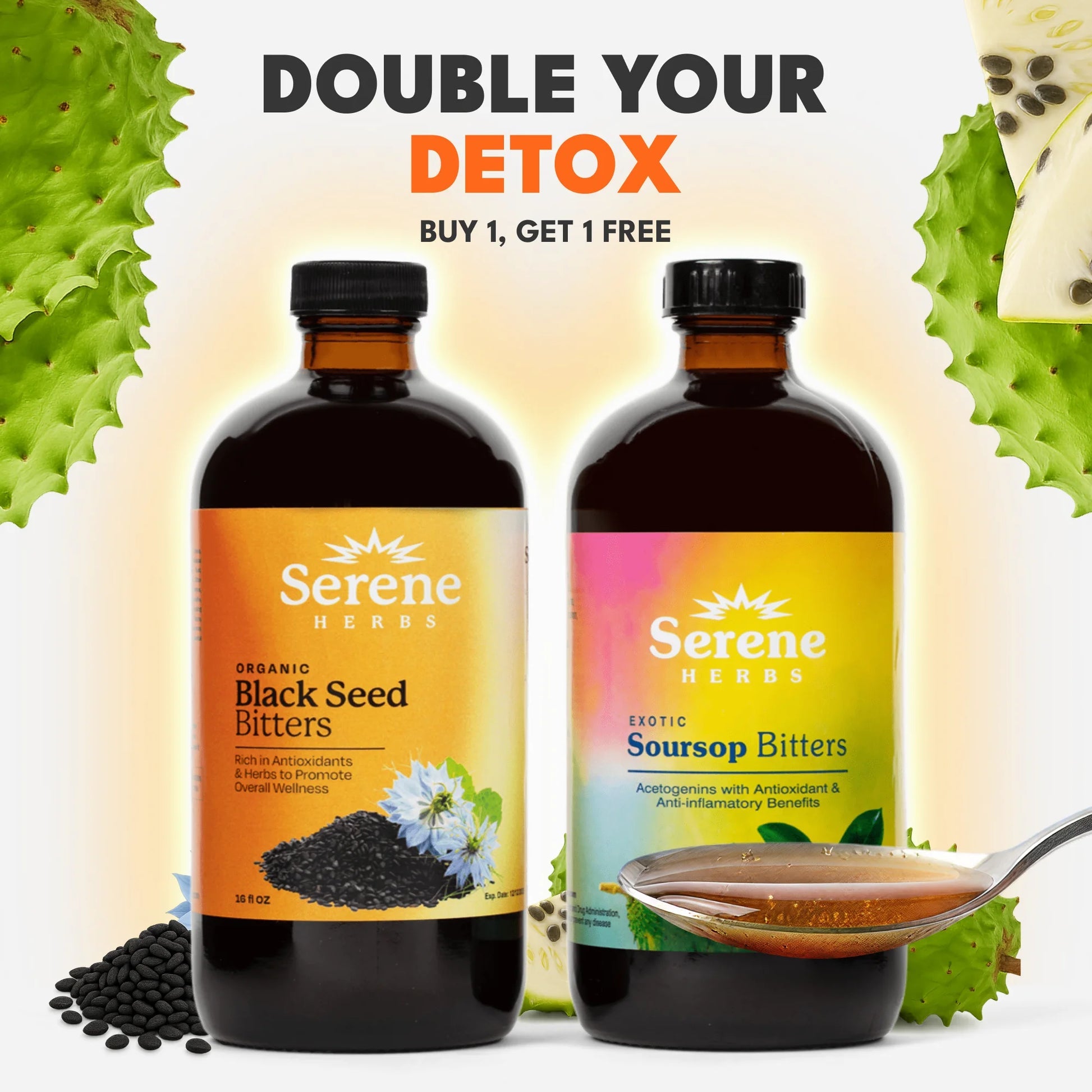 Black Seed Bitters Bundle – ( BUY 1 + GET 1 Soursop Bitters ）