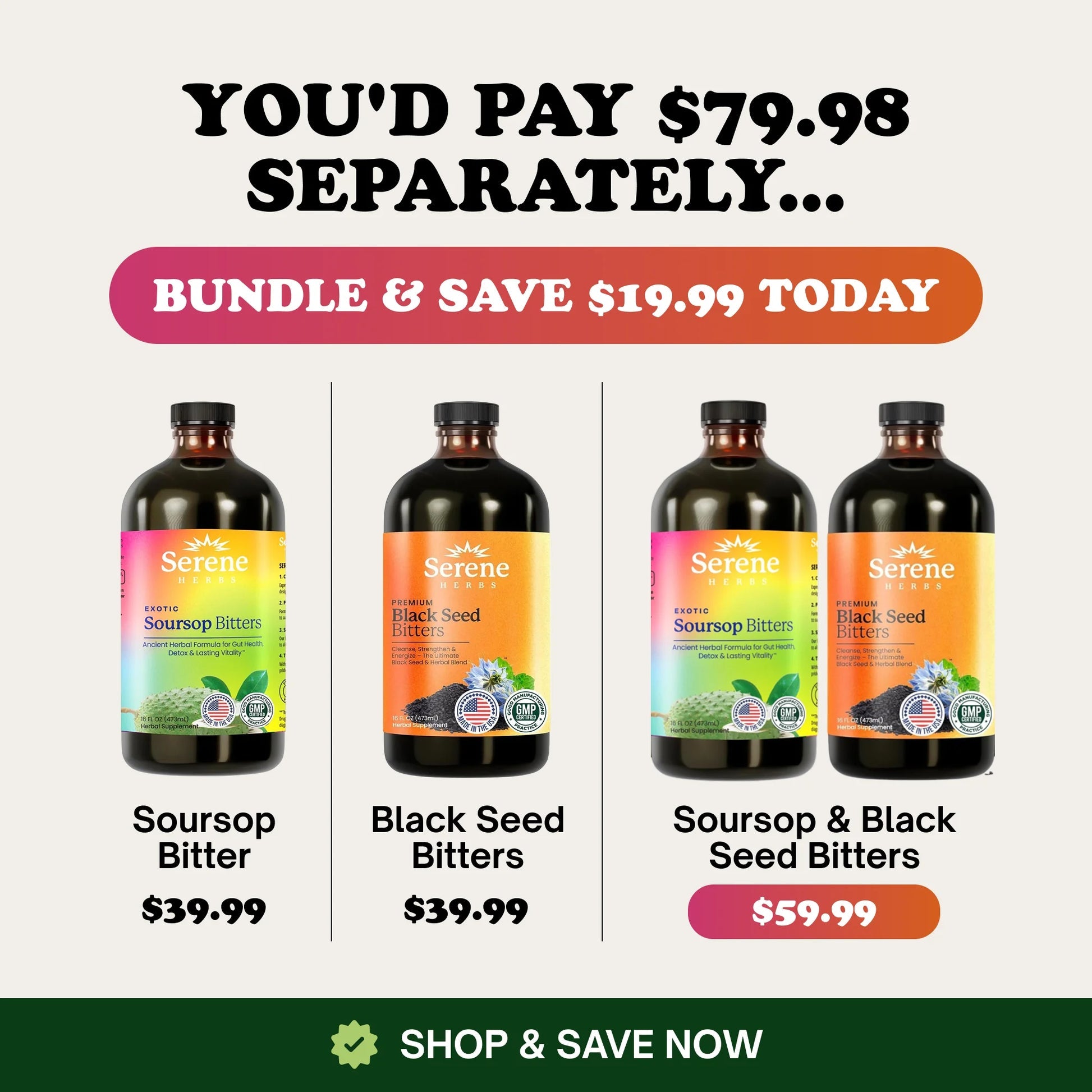 Black Seed Bitters Bundle – ( BUY 1 + GET 1 Soursop Bitters ）